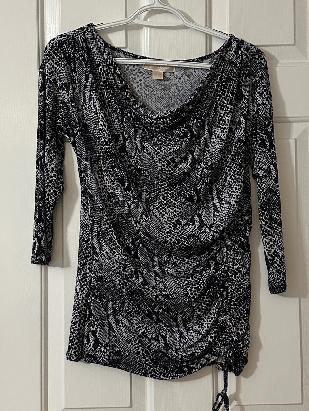 MICHAEL Michael Kors Black and Gray Print Blouse